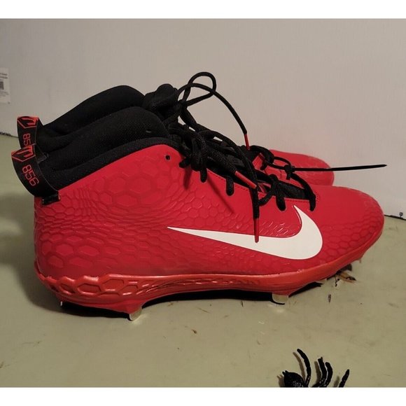 Nike Force Zoom Trout 5 Baseball Cleats Red Black Metal Mens Size 15 NEW 856 - Picture 3 of 9